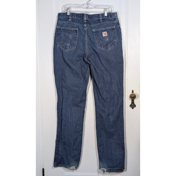 Carhartt Men's FR Jeans 36x36 Cat2 Medium Wash Denim Flame Resistant Work Wear - Picture 2 of 6